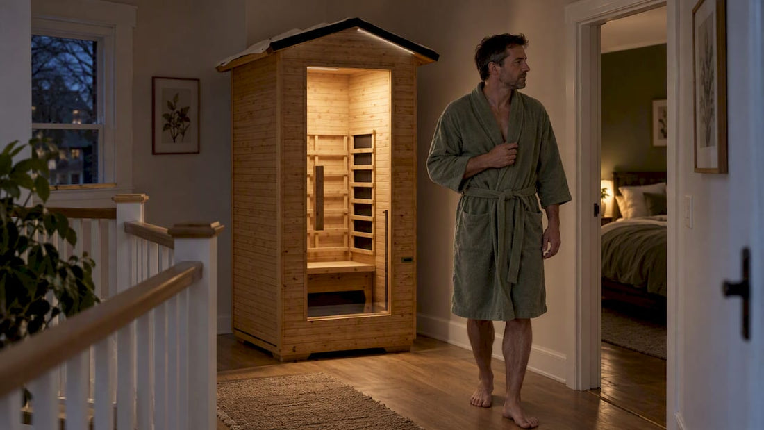 Homeowner cooling down after an evening sauna